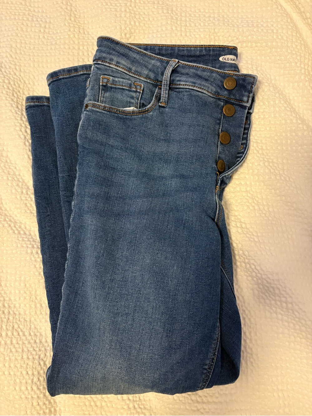 Old Navy Women's Blue High-Rise Button-Fly Jeans size 8
